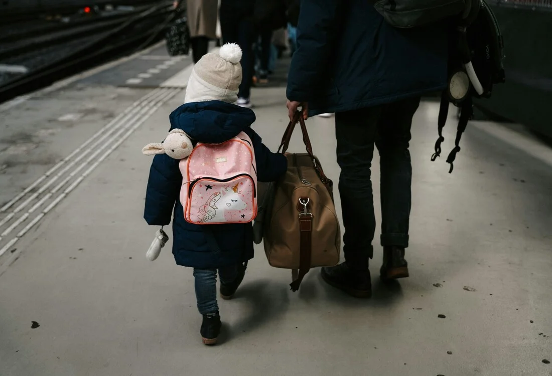 Evakuierung mit Kindern