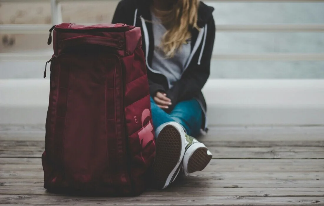 Woman large backpack