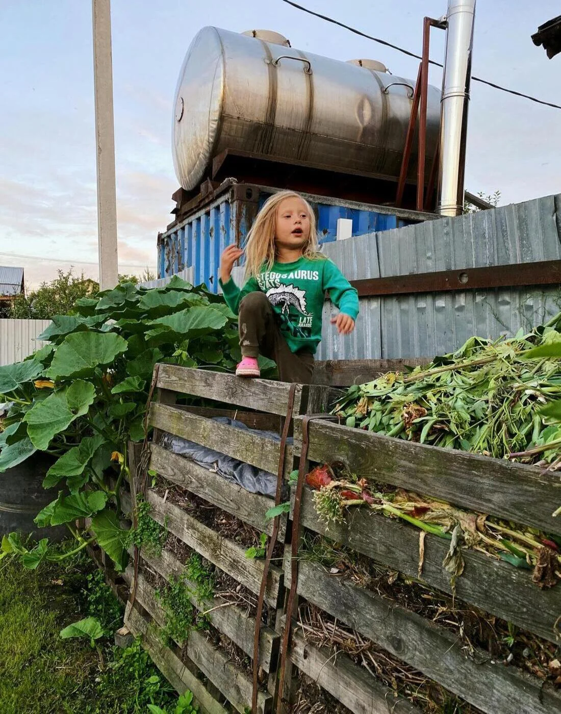 Holzbox als Komposter