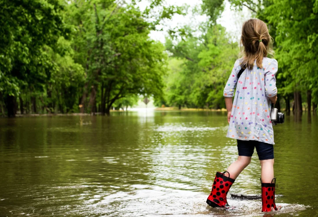 After the flood, girl