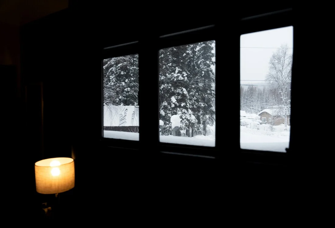 Power outage candle snow